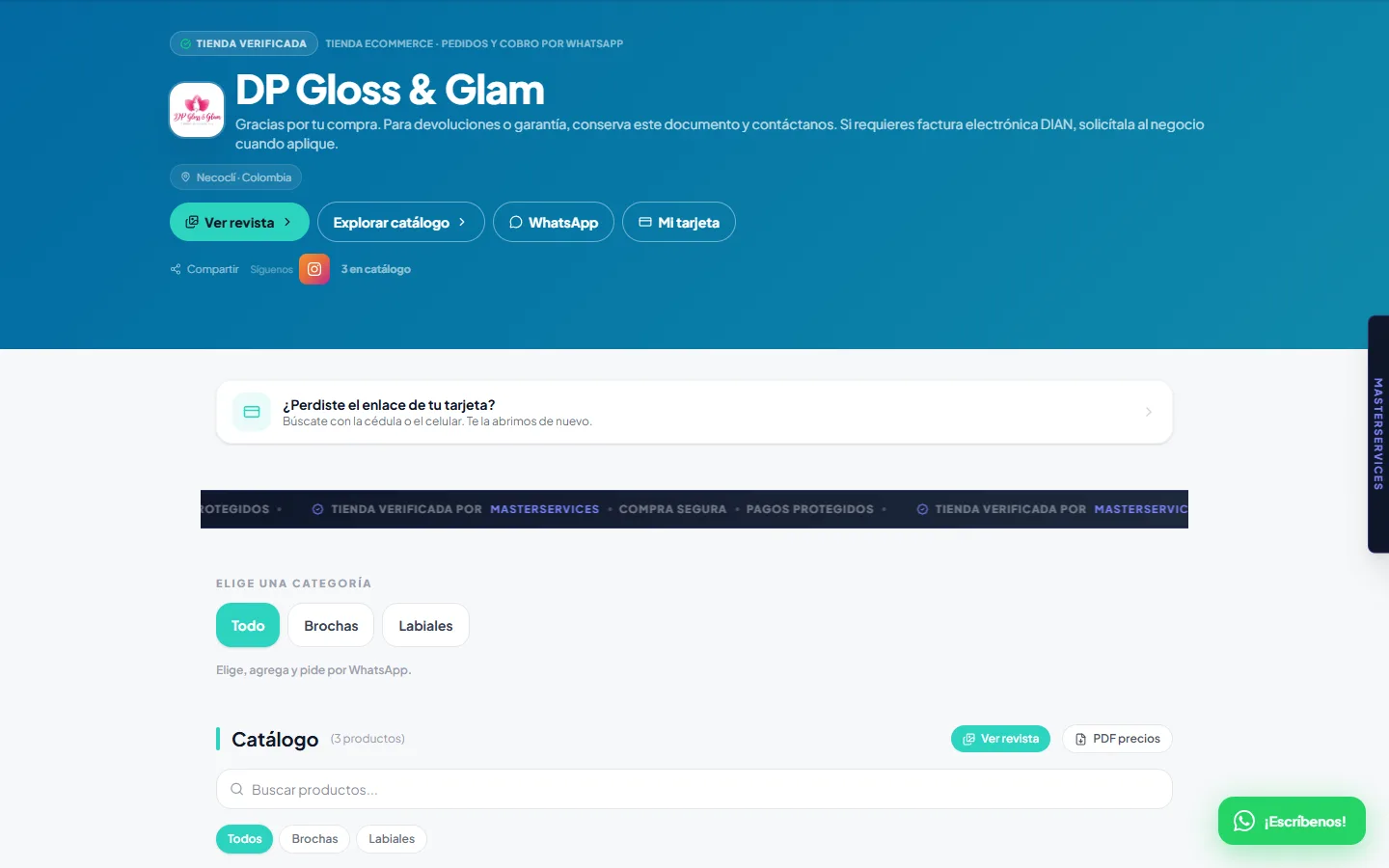 MasterServices™: DP Gloss & Glam: tienda en línea